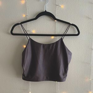 Pleather Brown Crop Top